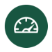 Credit score rating icon in green.